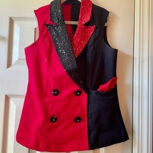 Weissman red and black vest costume